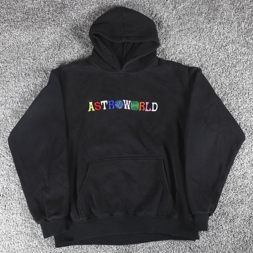 Travis Scott Astroworld Wish You Were Here Black Hoodie Men's Medium